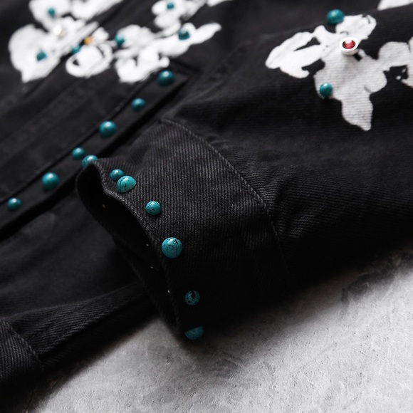 Denim Tears × Levi's Floral Black Denim Jacket - Picture 6 of 8